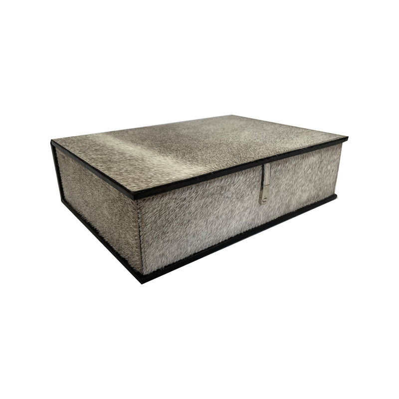 Silvyr Leather Document Box - Grey Fur - Notbrand
