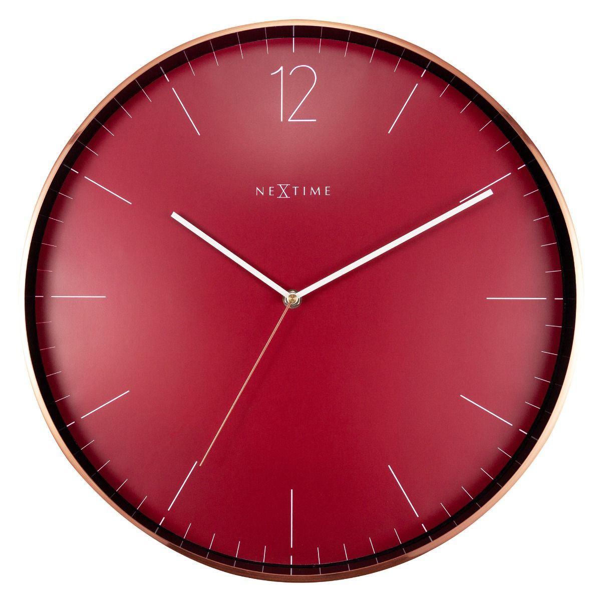 NeXtime Very Essential Wall Clock 40cm Wine & Copper - Notbrand