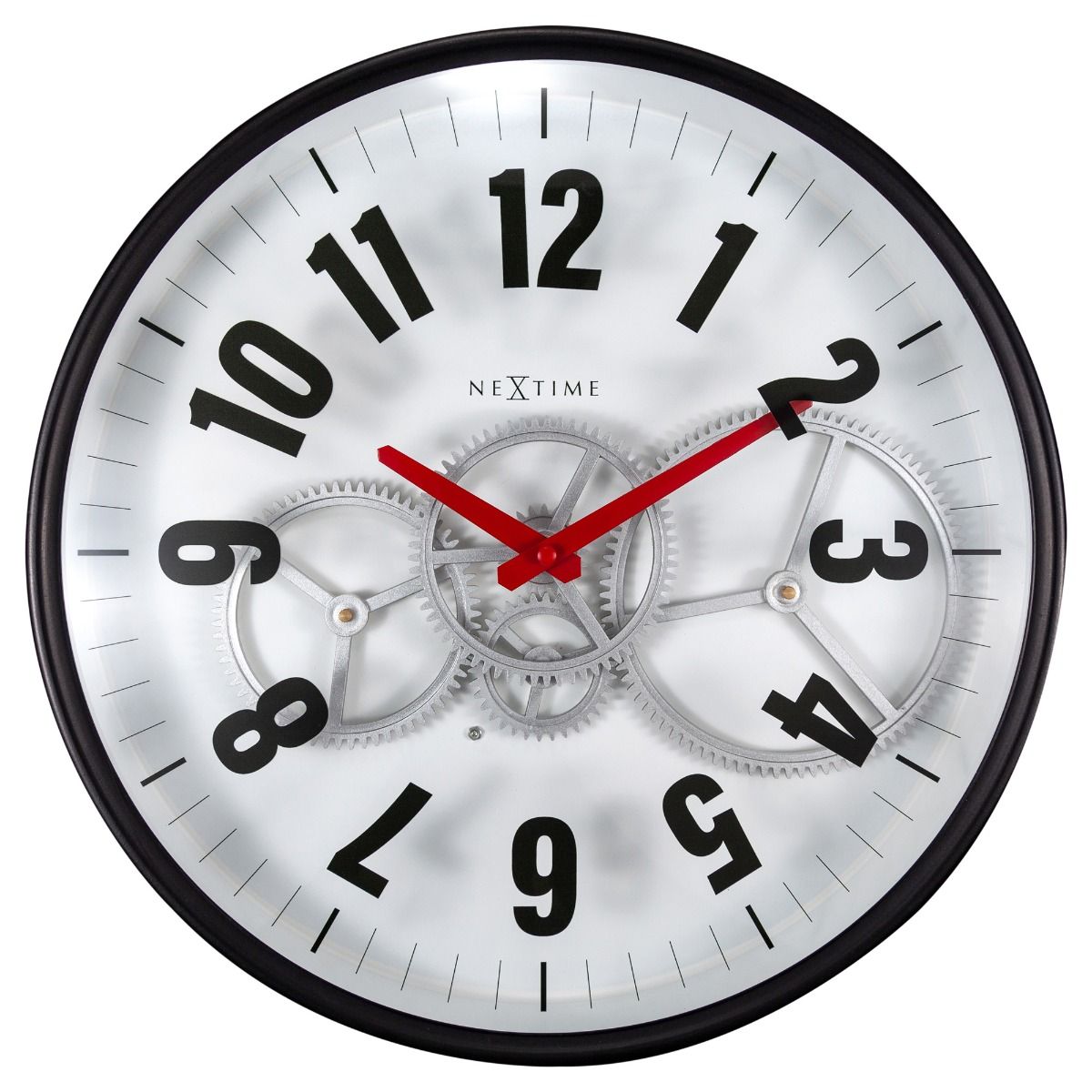 NeXtime Modern Gear Wall Clock 36cm White - Notbrand