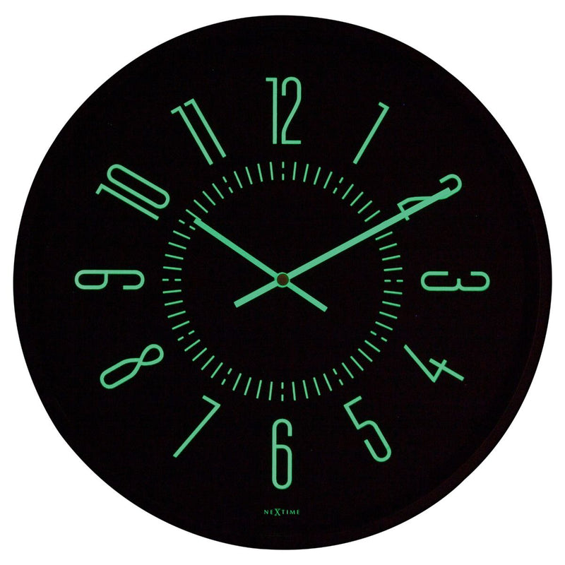 NeXtime Luminous Wall Clock 35cm Black - Notbrand