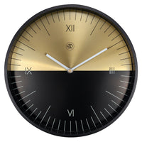 NeXtime Half Wall Clock 30cm Black & Gold - Notbrand