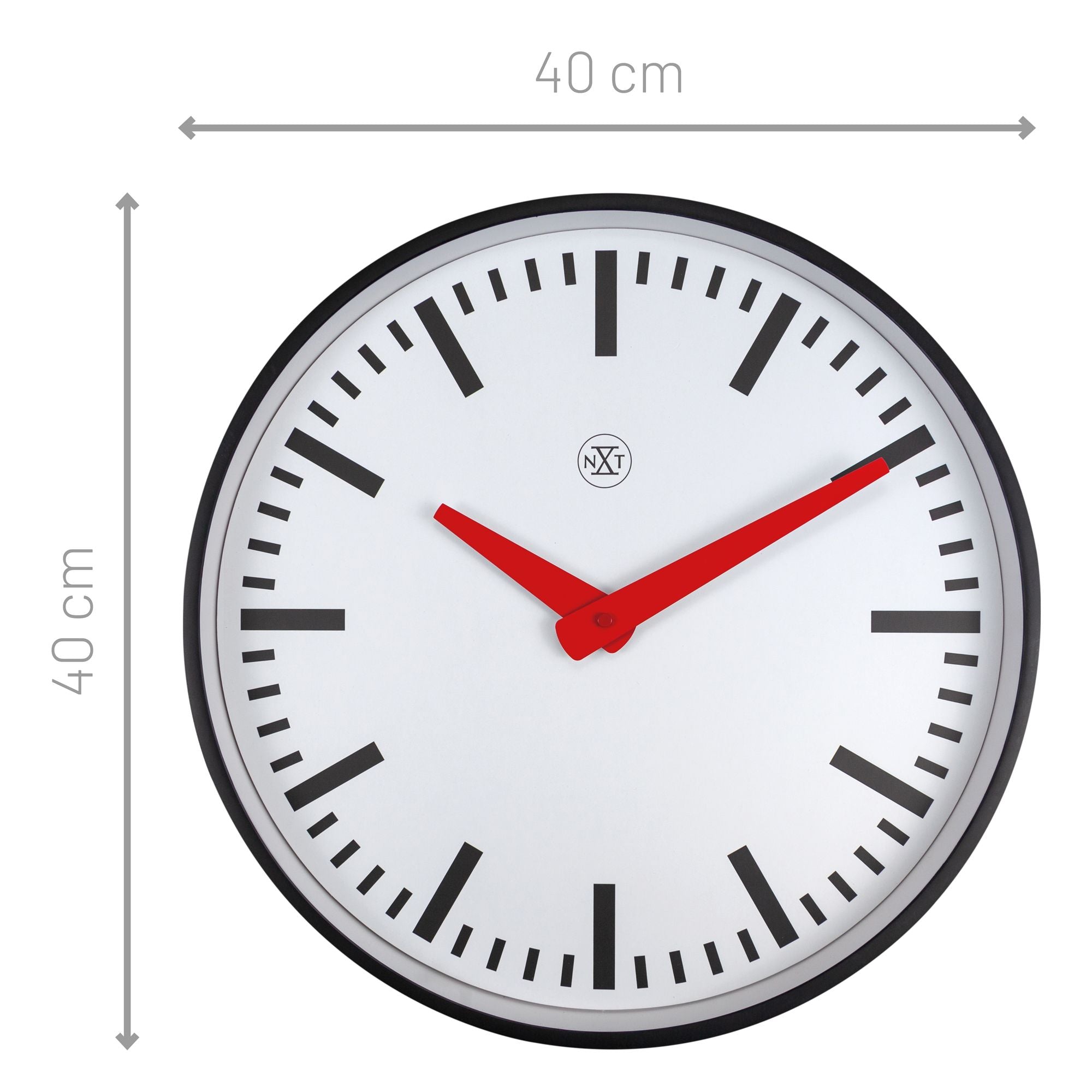 NeXtime Newcastle Wall Clock in Black - 40cm - Notbrand