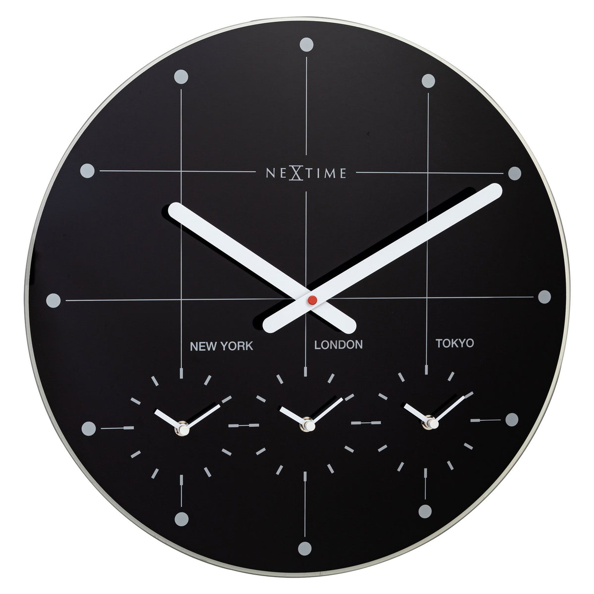 NeXtime Big City Wall Clock in Black - 43cm - Notbrand