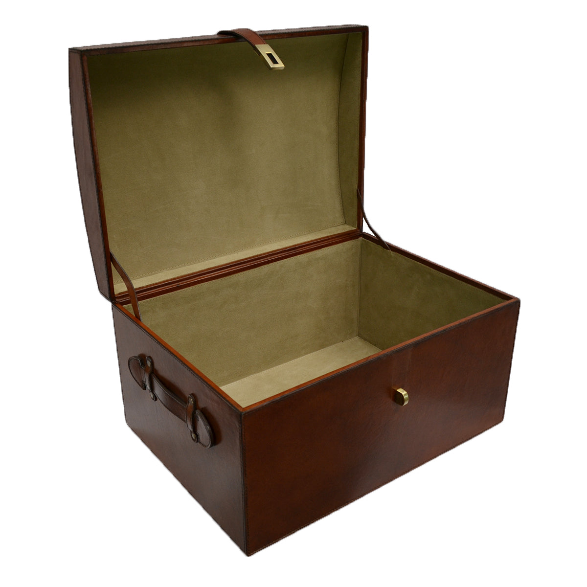 Sugira Oval Top Leather Storage Box - Tan - Notbrand