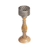 Handcrafted Punched Flower Pillar Candle Holder - 35cm - Notbrand