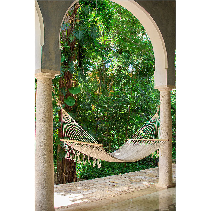 Resort Mexican Hammock with NO Fringe in Cream - Notbrand