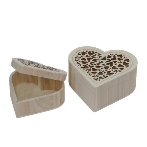 Set Of 2 Heart Storage Box - Wooden - Notbrand