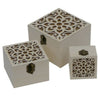 Set Of 3 Plywood Square Box With Catch - Notbrand