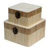 Set Of 2 Square Box With Catch - Bamboo - Notbrand