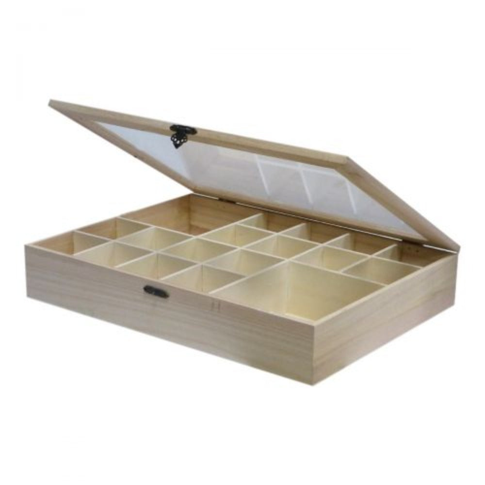 Wooden Memory Box With Dividers - Notbrand