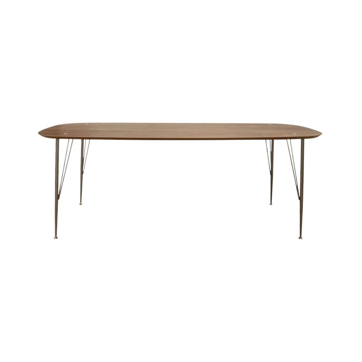 Zimano Walnut Dining Table With Silver Legs - 220cm - Notbrand