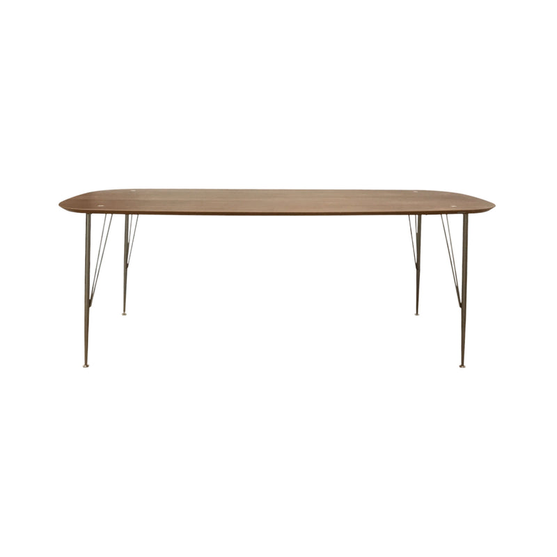 Zimano Walnut Dining Table With Silver Legs - 180cm - Notbrand
