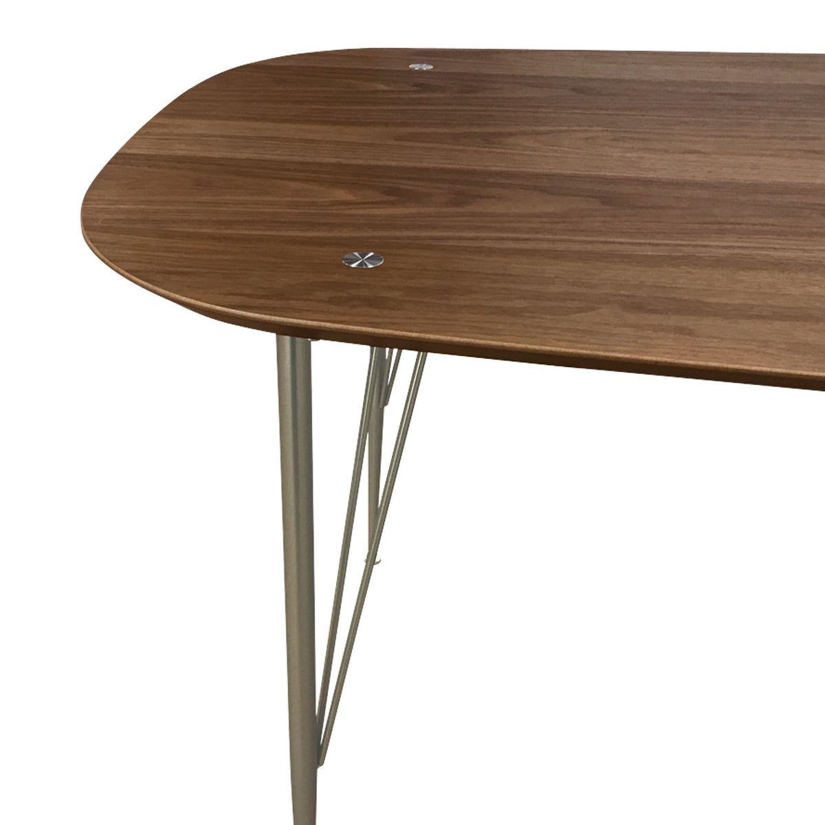 Zimano Walnut Dining Table With Silver Legs - 180cm - Notbrand