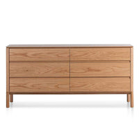 6 Drawers Wooden Chest - Natural - Notbrand