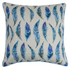 Blue Feathers Cotton Cushion Cover with piping - Notbrand