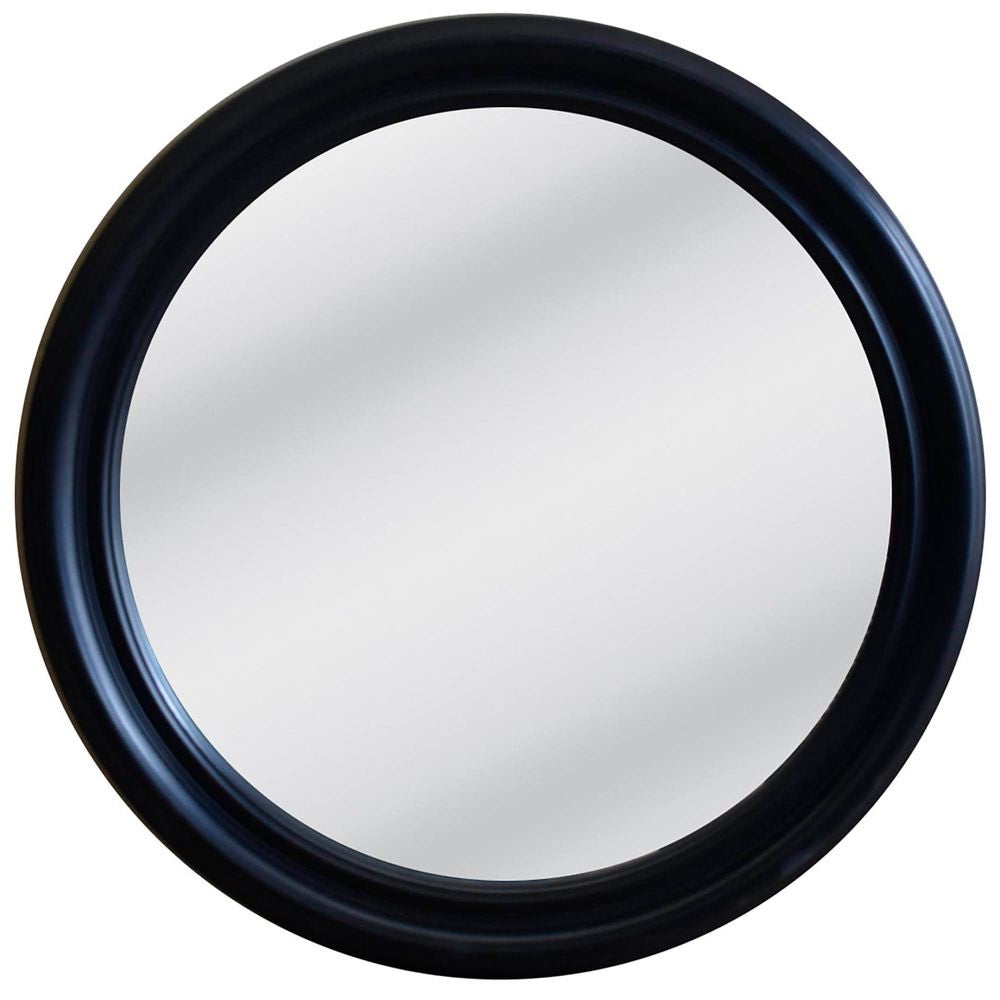 Lourdes Paulownia Wood Mirror In Black - Medium - Notbrand