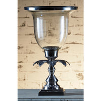 Plantation Brass Hurricane Candle Holder Vase - Silver - Notbrand
