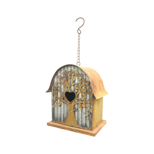 Galvanised Tree Hanging Bird House - 51cm - Notbrand