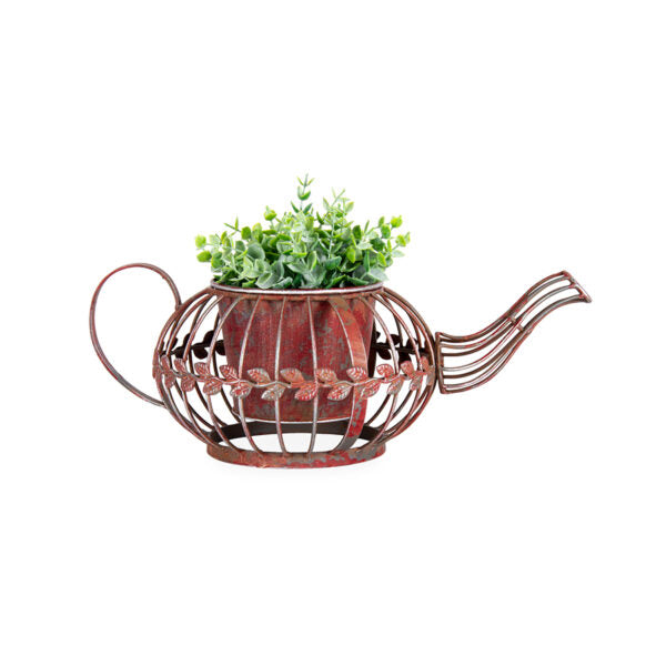 Antique Red Tea Pot Planter - 36cm - Notbrand