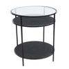 Flint Iron and Rattan Side Table - Black - Notbrand