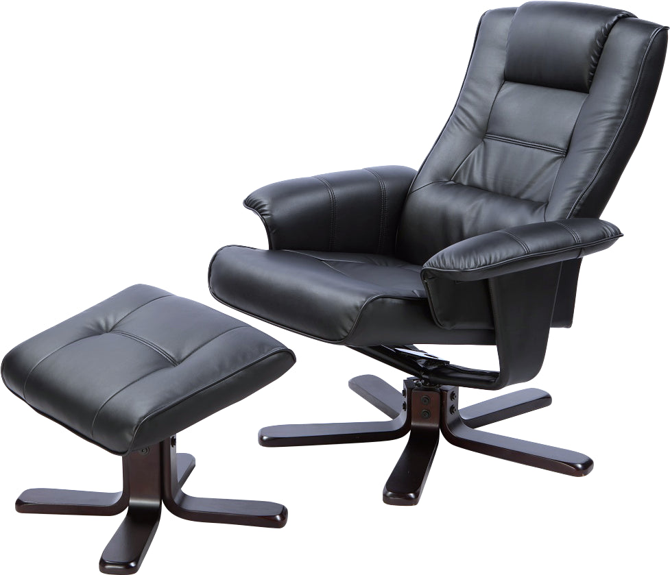 PU Leather Massage Chair Recliner Ottoman Lounge Remote - Notbrand