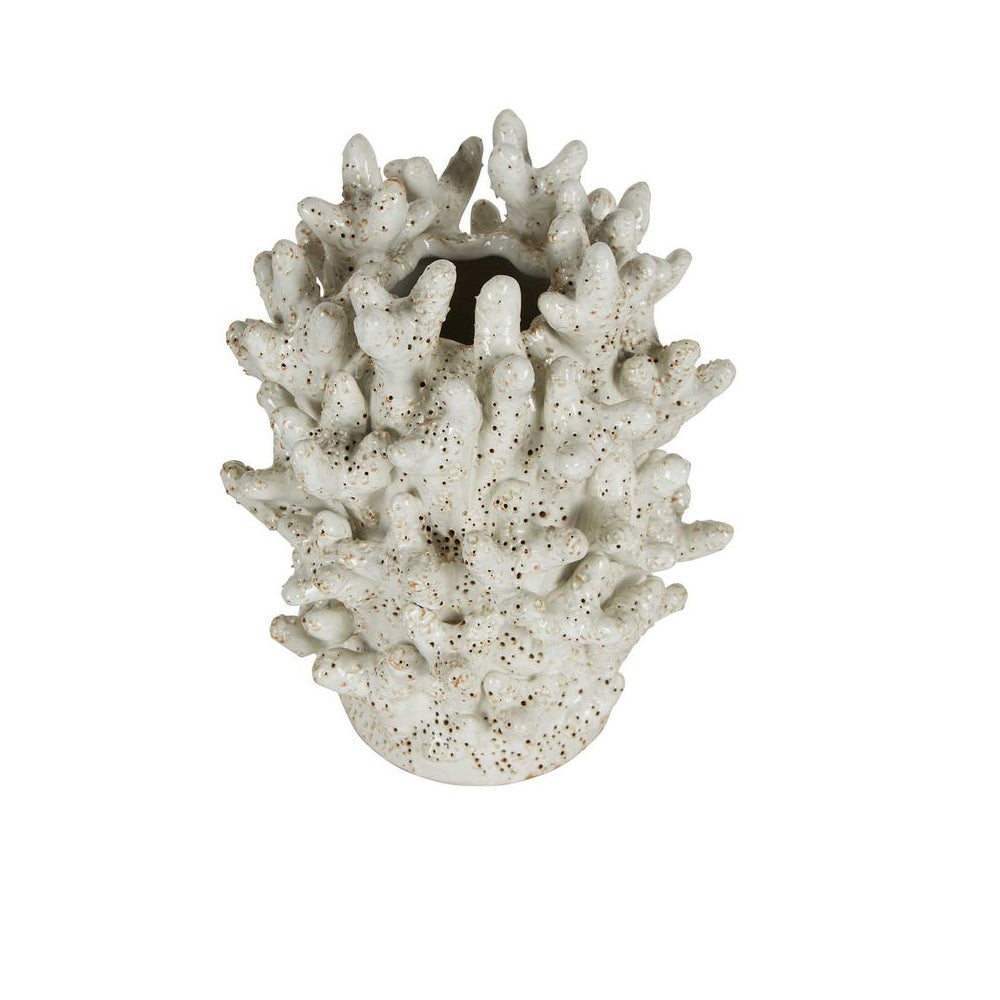 Sular Coral Ceramic Vase - White - Notbrand