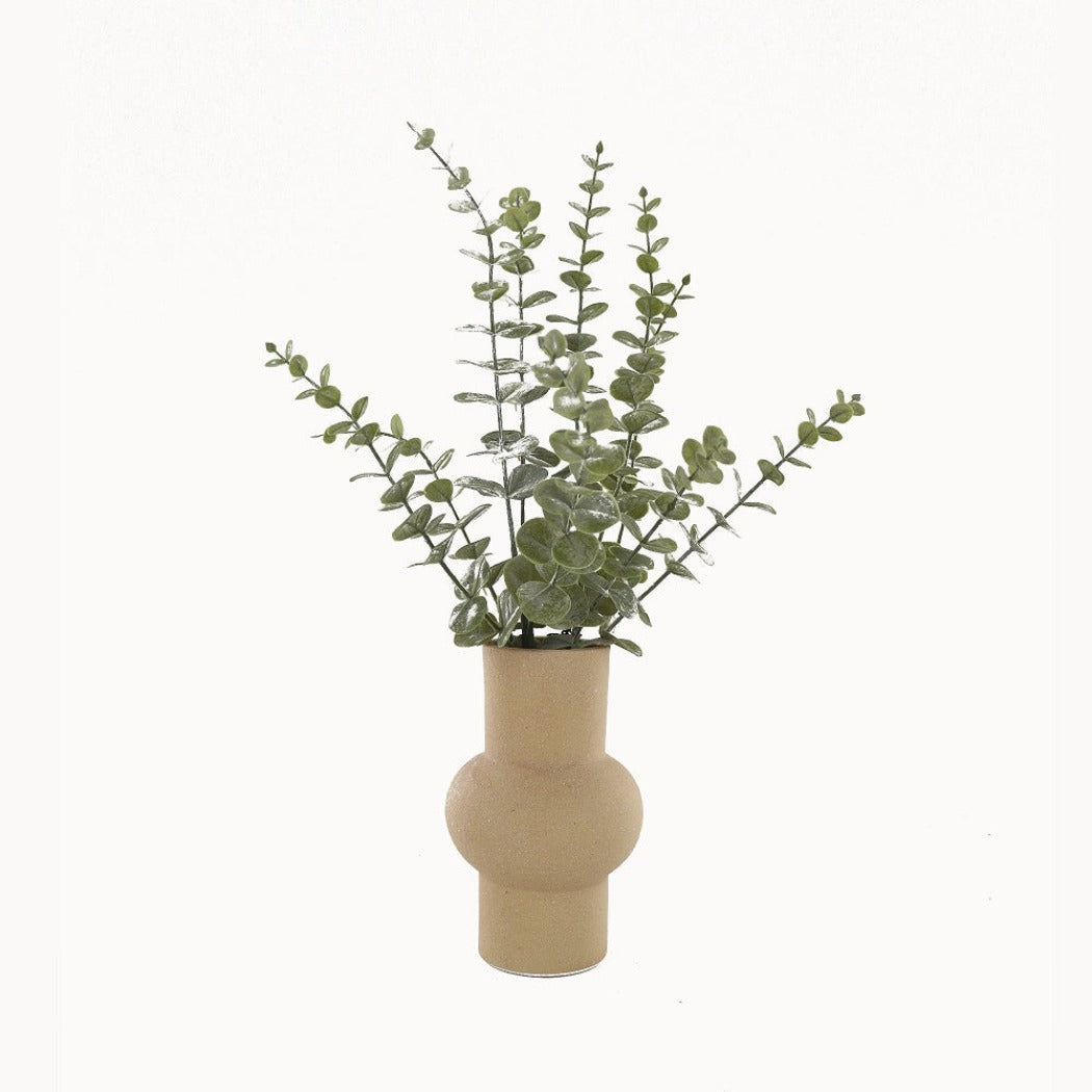 Costella Artifical Eucalyptus In Ceramic Vase - Green/Blush - Notbrand
