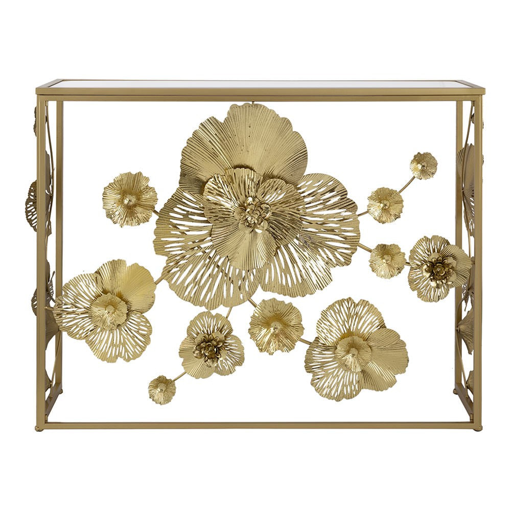 Floret Mirrored Top Console Table - Notbrand