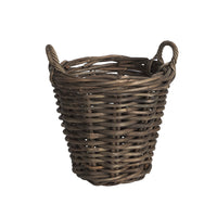 Set of 2 Corbeille Round Rattan Baskets - Grey - Notbrand