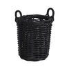 Set of 3 Corbeille Round Rattan Baskets - Black - Notbrand