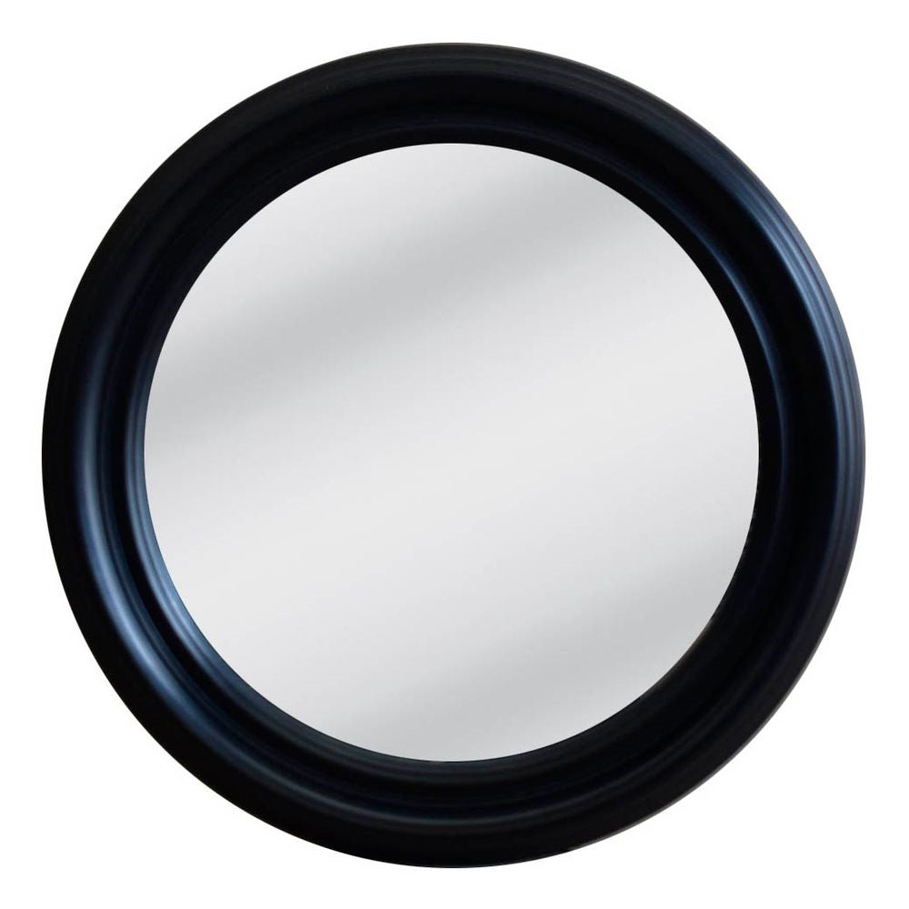 Lourdes Paulownia Wood Mirror In Black - Small - Notbrand