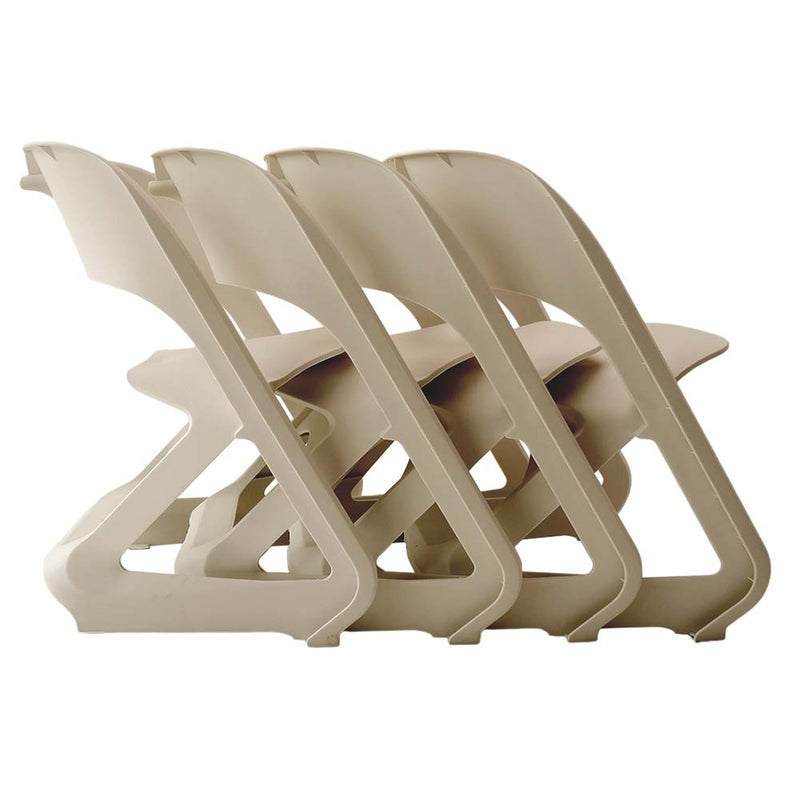 ArtissIn Stackable Plastic Leisure Dining Chairs in Beige - Set of 4