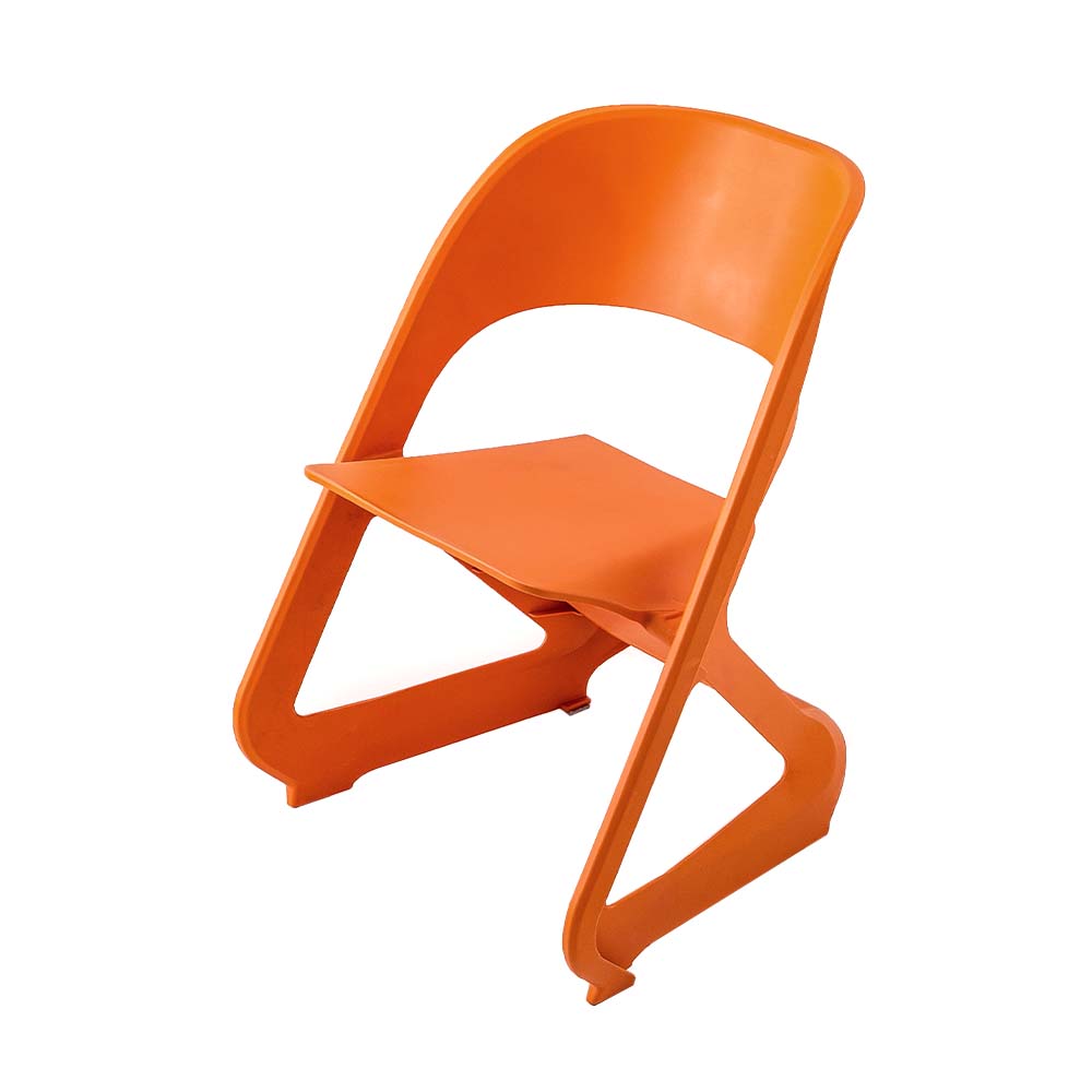ArtissIn Stackable Plastic Leisure Dining Chairs in Orange - Set of 4