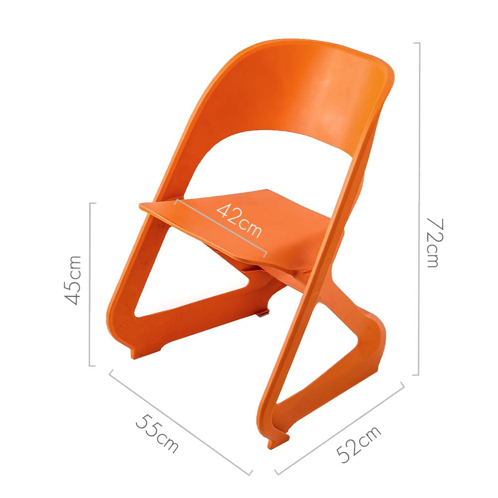 ArtissIn Stackable Plastic Leisure Dining Chairs in Orange - Set of 4