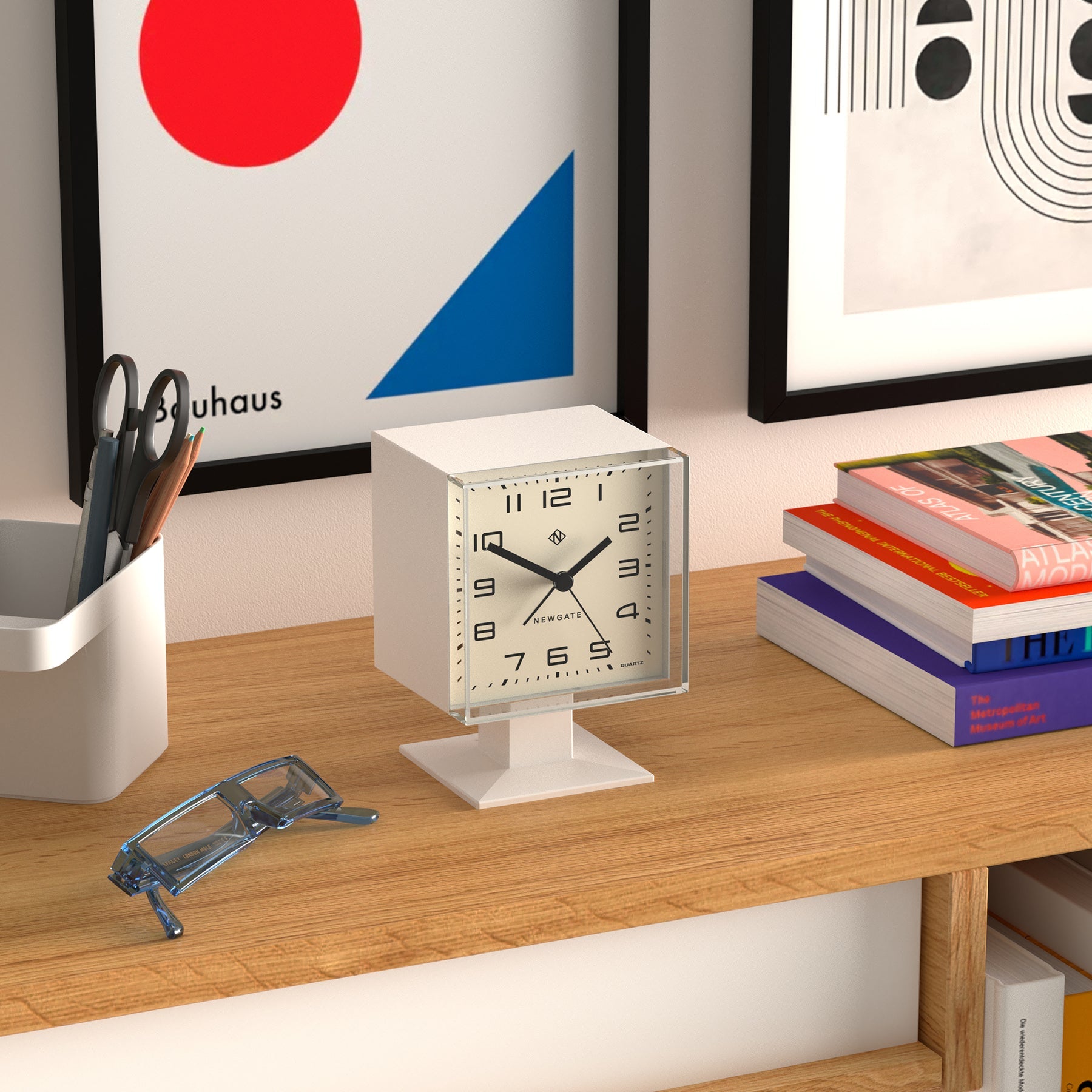 Newgate Victor Alarm Clock Pebble - White - Notbrand