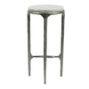 ARIES ROUND MARBLE SIDE TABLE PEWTER - Notbrand