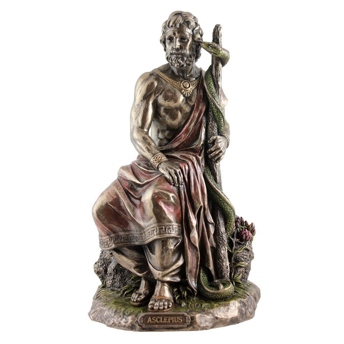 Asclepius - God Of Medicine Bronze Figurine - Notbrand