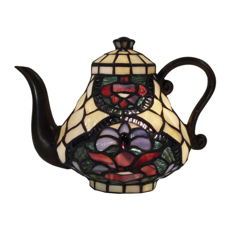 Alicia Tiffany Style Teapot Table Lamp - Notbrand