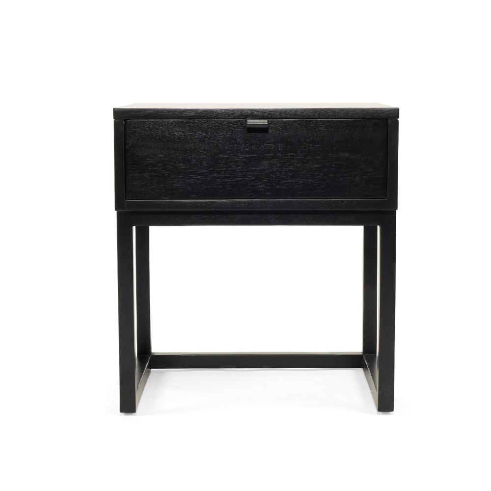 Alinar Wooden Bedside Table – Black - NotBrand