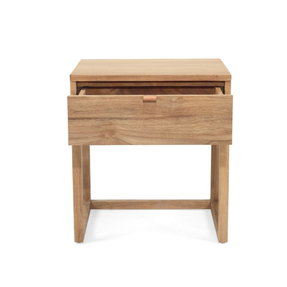 Alinar Wooden Bedside Table – Natural - NotBrand