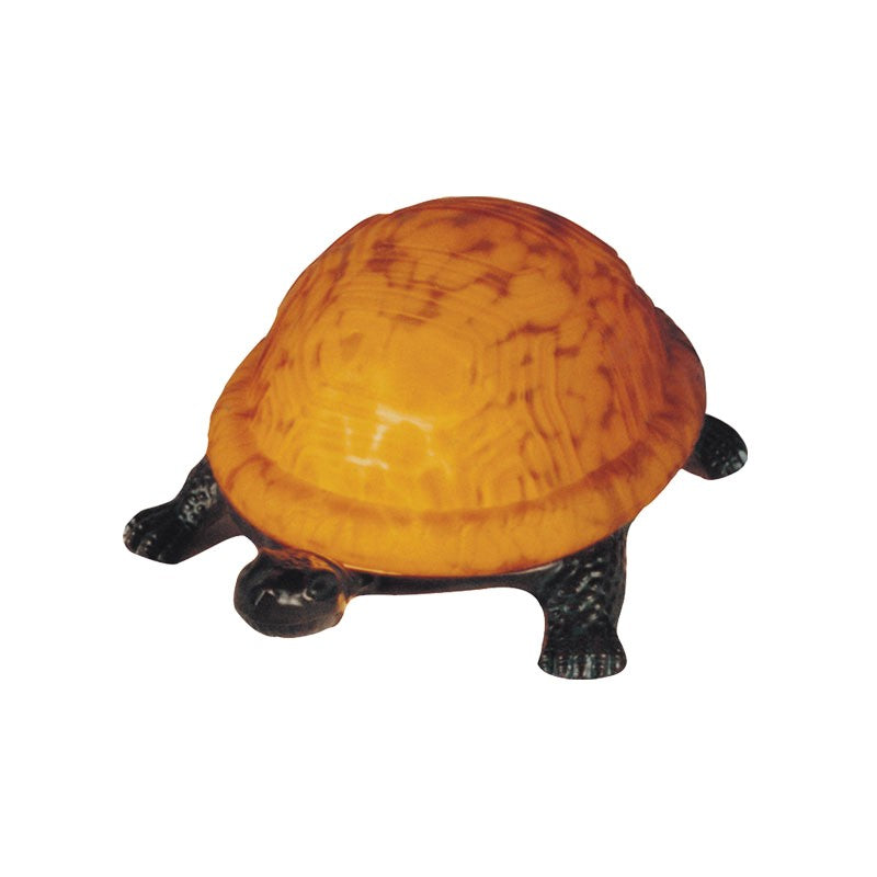 Amber Turtle Tiffany Style Table Lamp - Brass - Notbrand