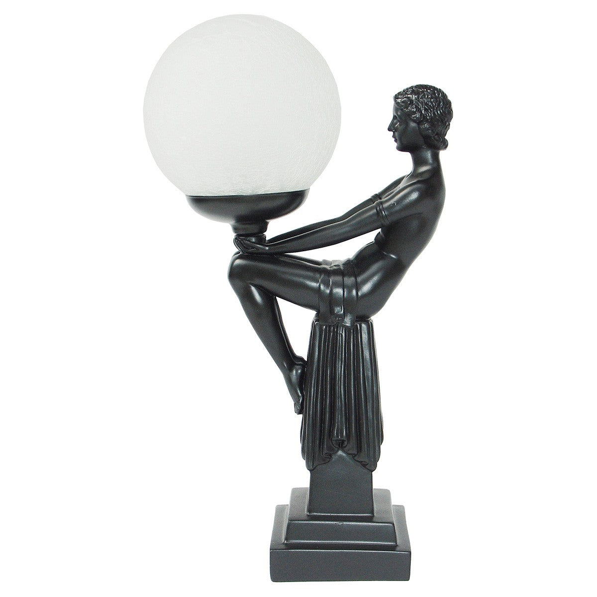 Madelyn Lady Figurine Art Decor Table Lamp - Black - Notbrand