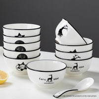 Antler Printed Ceramic Dinnerware With Round Plates - Set of 34 - Notbrand
