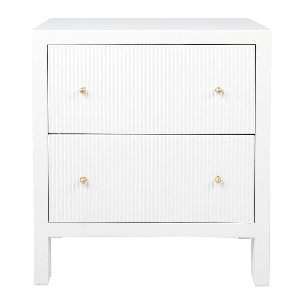 Ariana Large Bedside Table - White - Notbrand