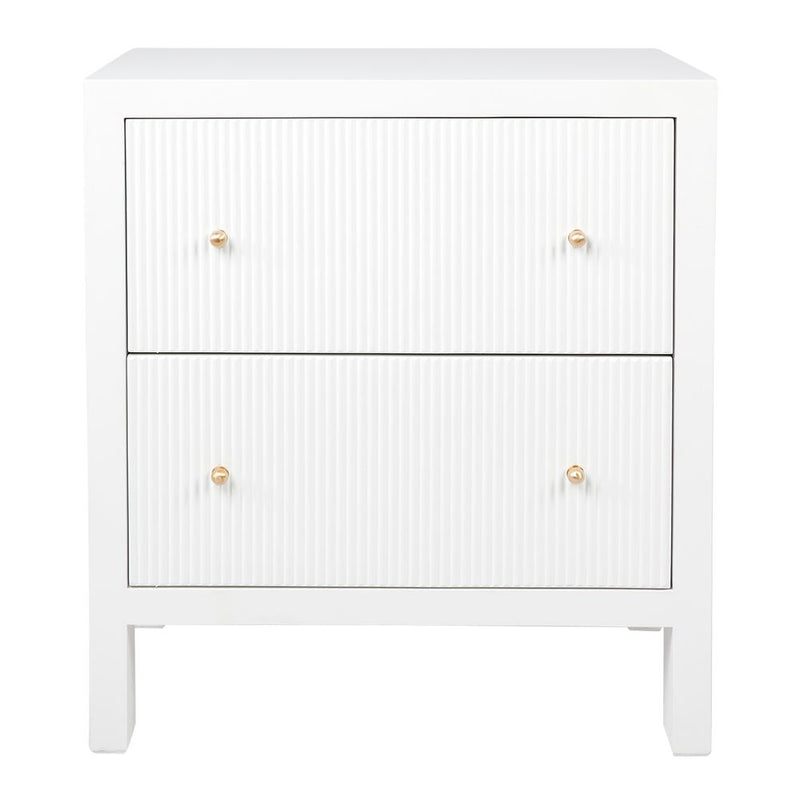 Ariana Large Bedside Table - White - Notbrand