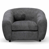 Cakeax Pine Wood Arm Chair - Iron Grey - Notbrand