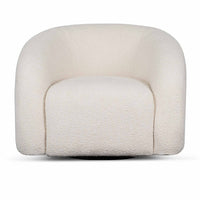 Groerd Boucle Fabric Arm Chair - Ivory White - Notbrand