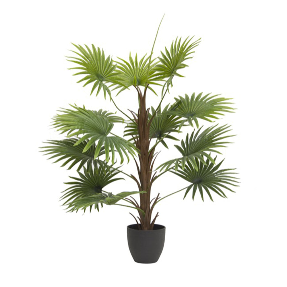 Artificial Fan Palm Potted Plant Real Touch (90cmH) - Notbrand