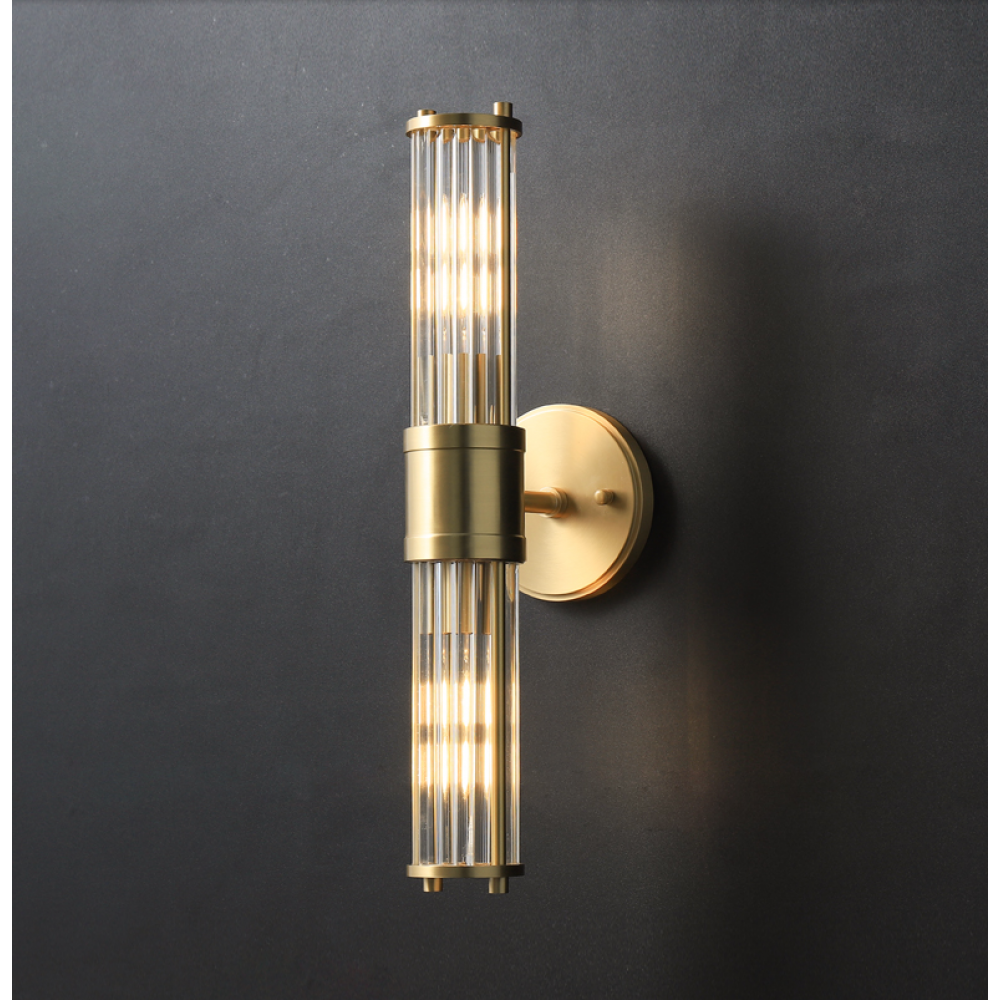Oslir Metal and Glass Wall Sconce - Double - Notbrand