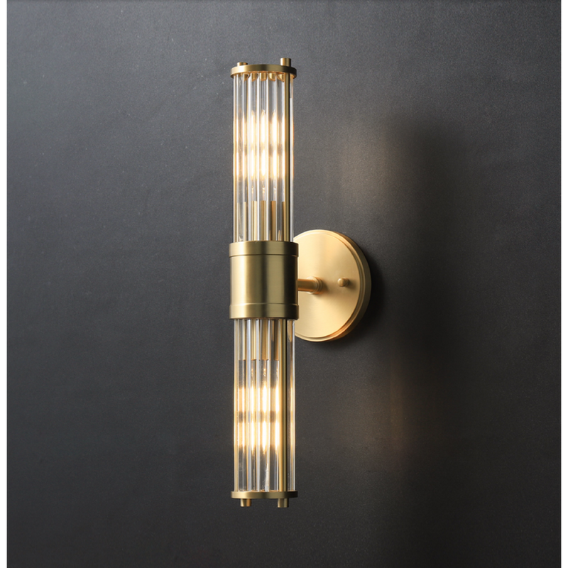 Oslir Metal and Glass Wall Sconce - Double - Notbrand